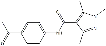 N-(4-acetylphenyl)-1,3,5-trimethyl-1H-pyrazole-4-carboxamide 结构式