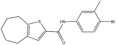 N-(4-bromo-3-methylphenyl)-4H,5H,6H,7H,8H-cyclohepta[b]thiophene-2-carboxamide 结构式