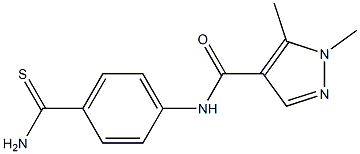 N-(4-carbamothioylphenyl)-1,5-dimethyl-1H-pyrazole-4-carboxamide 结构式