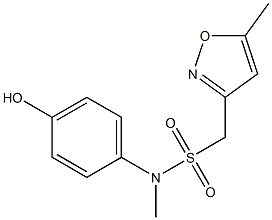 N-(4-hydroxyphenyl)-N-methyl-1-(5-methyl-1,2-oxazol-3-yl)methanesulfonamide 结构式