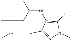 N-(4-methoxy-4-methylpentan-2-yl)-1,3,5-trimethyl-1H-pyrazol-4-amine 结构式