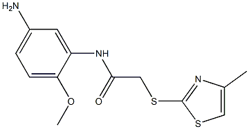 N-(5-amino-2-methoxyphenyl)-2-[(4-methyl-1,3-thiazol-2-yl)sulfanyl]acetamide 结构式