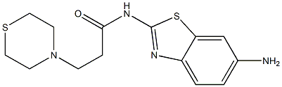 N-(6-amino-1,3-benzothiazol-2-yl)-3-(thiomorpholin-4-yl)propanamide 结构式