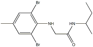 N-(butan-2-yl)-2-[(2,6-dibromo-4-methylphenyl)amino]acetamide 结构式