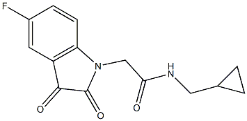 N-(cyclopropylmethyl)-2-(5-fluoro-2,3-dioxo-2,3-dihydro-1H-indol-1-yl)acetamide 结构式