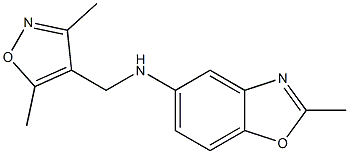 N-[(3,5-dimethyl-1,2-oxazol-4-yl)methyl]-2-methyl-1,3-benzoxazol-5-amine 结构式