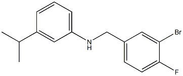 N-[(3-bromo-4-fluorophenyl)methyl]-3-(propan-2-yl)aniline 结构式