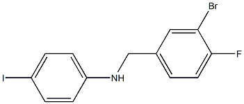 N-[(3-bromo-4-fluorophenyl)methyl]-4-iodoaniline 结构式