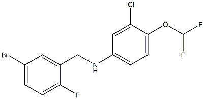 N-[(5-bromo-2-fluorophenyl)methyl]-3-chloro-4-(difluoromethoxy)aniline 结构式