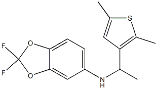 N-[1-(2,5-dimethylthiophen-3-yl)ethyl]-2,2-difluoro-2H-1,3-benzodioxol-5-amine 结构式