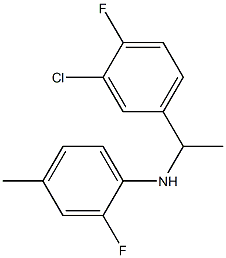 N-[1-(3-chloro-4-fluorophenyl)ethyl]-2-fluoro-4-methylaniline 结构式