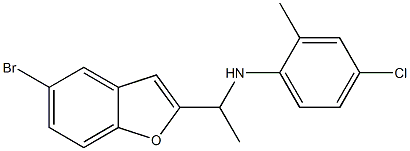 N-[1-(5-bromo-1-benzofuran-2-yl)ethyl]-4-chloro-2-methylaniline 结构式