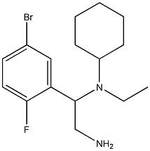 N-[2-amino-1-(5-bromo-2-fluorophenyl)ethyl]-N-ethylcyclohexanamine 结构式