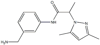 N-[3-(aminomethyl)phenyl]-2-(3,5-dimethyl-1H-pyrazol-1-yl)propanamide 结构式