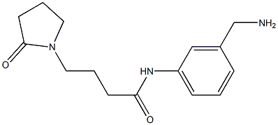 N-[3-(aminomethyl)phenyl]-4-(2-oxopyrrolidin-1-yl)butanamide 结构式