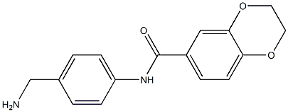 N-[4-(aminomethyl)phenyl]-2,3-dihydro-1,4-benzodioxine-6-carboxamide 结构式