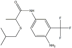 N-[4-amino-3-(trifluoromethyl)phenyl]-2-[(2-methylpropyl)sulfanyl]propanamide 结构式
