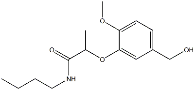 N-butyl-2-[5-(hydroxymethyl)-2-methoxyphenoxy]propanamide 结构式