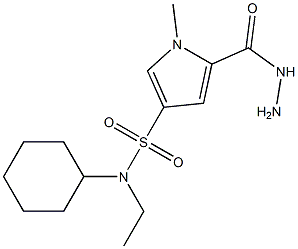 N-cyclohexyl-N-ethyl-5-(hydrazinocarbonyl)-1-methyl-1H-pyrrole-3-sulfonamide 结构式