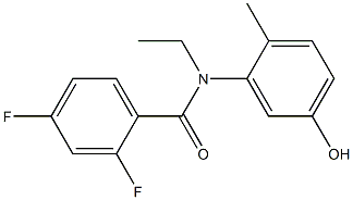 N-ethyl-2,4-difluoro-N-(5-hydroxy-2-methylphenyl)benzamide 结构式