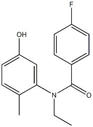 N-ethyl-4-fluoro-N-(5-hydroxy-2-methylphenyl)benzamide 结构式