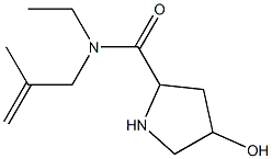 N-ethyl-4-hydroxy-N-(2-methylprop-2-en-1-yl)pyrrolidine-2-carboxamide 结构式