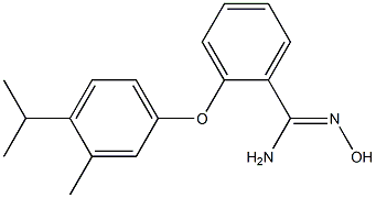 N'-hydroxy-2-[3-methyl-4-(propan-2-yl)phenoxy]benzene-1-carboximidamide 结构式