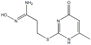 N'-hydroxy-3-[(6-methyl-4-oxo-1,4-dihydropyrimidin-2-yl)sulfanyl]propanimidamide 结构式