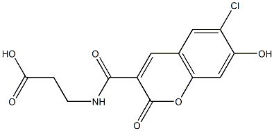 3-[(6-Chloro-7-hydroxy-2-oxo-2H-chromene-3-carbonyl)-amino]-propionic acid 结构式