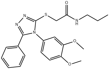 Acetamide,  2-[[4-(3,4-dimethoxyphenyl)-5-phenyl-4H-1,2,4-triazol-3-yl]thio]-N-propyl- 结构式