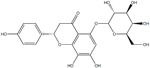 7,8-dihydroxy-2-(4-hydroxyphenyl)-5-[(2S,3R,4S,5R,6R)-3,4,5-trihydroxy-6-(hydroxymethyl)oxan-2-yl]oxy-chroman-4-one 结构式