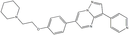 4-(6-{4-[2-(piperidin-1-yl)ethoxy]phenyl}pyrazolo[1,5-a]pyrimidin-3-yl)pyridine 结构式