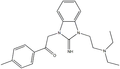 2-{3-[2-(diethylamino)ethyl]-2-imino-2,3-dihydro-1H-benzimidazol-1-yl}-1-(4-methylphenyl)ethanone 结构式