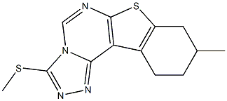 methyl 9-methyl-8,9,10,11-tetrahydro[1]benzothieno[3,2-e][1,2,4]triazolo[4,3-c]pyrimidin-3-yl sulfide 结构式