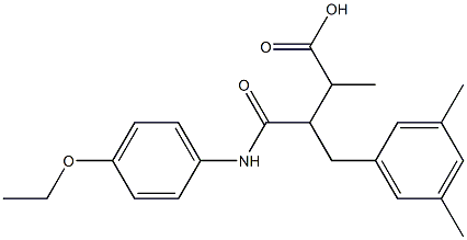 3-(3,5-dimethylbenzyl)-4-(4-ethoxyanilino)-2-methyl-4-oxobutanoic acid 结构式