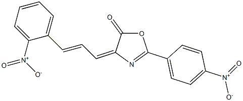 2-{4-nitrophenyl}-4-(3-{2-nitrophenyl}-2-propenylidene)-1,3-oxazol-5(4H)-one 结构式