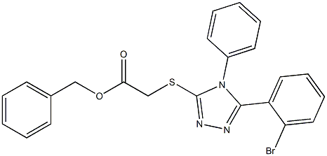 benzyl {[5-(2-bromophenyl)-4-phenyl-4H-1,2,4-triazol-3-yl]sulfanyl}acetate 结构式