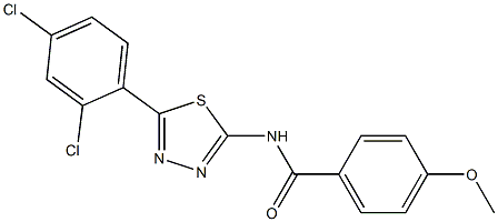 N-[5-(2,4-dichlorophenyl)-1,3,4-thiadiazol-2-yl]-4-methoxybenzamide 结构式