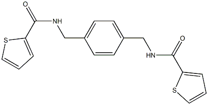 N-(4-{[(2-thienylcarbonyl)amino]methyl}benzyl)-2-thiophenecarboxamide 结构式