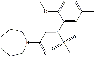 N-(2-azepan-1-yl-2-oxoethyl)-N-(2-methoxy-5-methylphenyl)methanesulfonamide 结构式