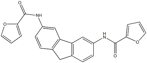 N-[6-(2-furoylamino)-9H-fluoren-3-yl]-2-furamide 结构式