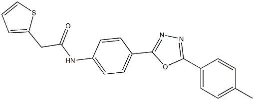 N-{4-[5-(4-methylphenyl)-1,3,4-oxadiazol-2-yl]phenyl}-2-(2-thienyl)acetamide 结构式