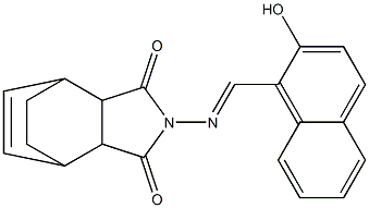 4-{[(2-hydroxy-1-naphthyl)methylene]amino}-4-azatricyclo[5.2.2.0~2,6~]undec-8-ene-3,5-dione 结构式