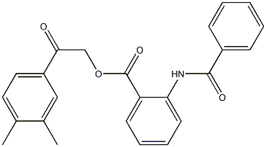2-(3,4-dimethylphenyl)-2-oxoethyl 2-(benzoylamino)benzoate 结构式