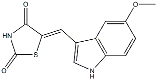 5-[(5-methoxy-1H-indol-3-yl)methylene]-1,3-thiazolidine-2,4-dione 结构式