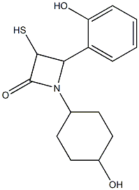 1-(4-hydroxycyclohexyl)-4-(2-hydroxyphenyl)-3-sulfanyl-2-azetidinone 结构式