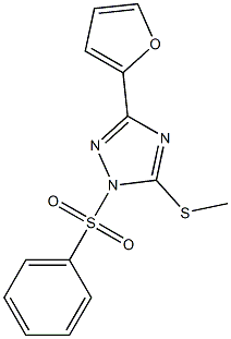 3-(2-furyl)-1-(phenylsulfonyl)-1H-1,2,4-triazol-5-yl methyl sulfide 结构式