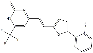 4-{2-[5-(2-fluorophenyl)-2-furyl]vinyl}-6-(trifluoromethyl)-2(1H)-pyrimidinone 结构式