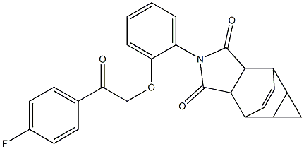 4-{2-[2-(4-fluorophenyl)-2-oxoethoxy]phenyl}-4-azatetracyclo[5.3.2.0~2,6~.0~8,10~]dodec-11-ene-3,5-dione 结构式