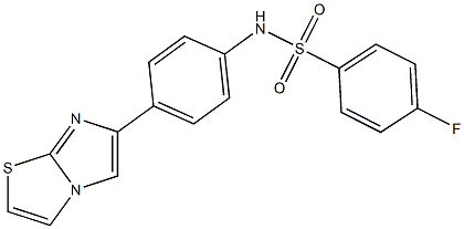 4-fluoro-N-(4-imidazo[2,1-b][1,3]thiazol-6-ylphenyl)benzenesulfonamide 结构式